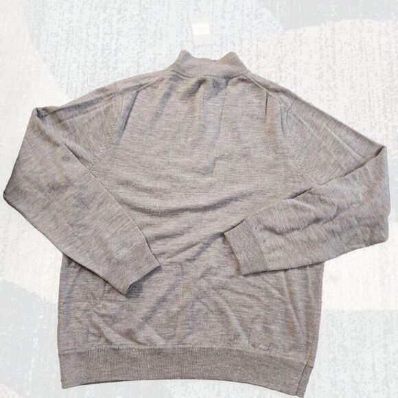 G/Fore Men's 100% Merino Wool 1/4 Zip Sweater Pullover Striped Heather Gray XL - Picture 4 of 13